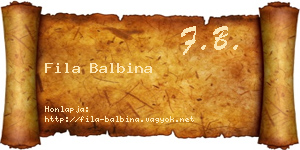 Fila Balbina névjegykártya